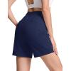 imageTACVASEN Womens 7 High Waisted Hiking Golf Shorts Lightweight Stretch Athletic Shorts Summer Outdoor with Zipper PocketsNavy
