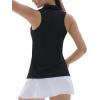 imageTACVASEN Womens Golf Shirts Sleeveless Racerback Polo Shirt UPF 50 Zip Up Moisture Wicking Workout Tennis Athletic Tank TopsBlack