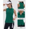 imageTACVASEN Womens Golf Shirts Sleeveless Racerback Polo Shirt UPF 50 Zip Up Moisture Wicking Workout Tennis Athletic Tank TopsEgreen