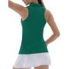 imageTACVASEN Womens Golf Shirts Sleeveless Racerback Polo Shirt UPF 50 Zip Up Moisture Wicking Workout Tennis Athletic Tank TopsEgreen