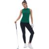 imageTACVASEN Womens Golf Shirts Sleeveless Racerback Polo Shirt UPF 50 Zip Up Moisture Wicking Workout Tennis Athletic Tank TopsEgreen
