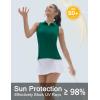 imageTACVASEN Womens Golf Shirts Sleeveless Racerback Polo Shirt UPF 50 Zip Up Moisture Wicking Workout Tennis Athletic Tank TopsEgreen