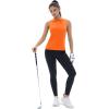 imageTACVASEN Womens Golf Shirts Sleeveless Racerback Polo Shirt UPF 50 Zip Up Moisture Wicking Workout Tennis Athletic Tank TopsFlorange
