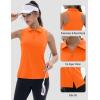 imageTACVASEN Womens Golf Shirts Sleeveless Racerback Polo Shirt UPF 50 Zip Up Moisture Wicking Workout Tennis Athletic Tank TopsFlorange