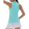 imageTACVASEN Womens Golf Shirts Sleeveless Racerback Polo Shirt UPF 50 Zip Up Moisture Wicking Workout Tennis Athletic Tank TopsLakeblue