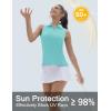 imageTACVASEN Womens Golf Shirts Sleeveless Racerback Polo Shirt UPF 50 Zip Up Moisture Wicking Workout Tennis Athletic Tank TopsLakeblue