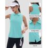 imageTACVASEN Womens Golf Shirts Sleeveless Racerback Polo Shirt UPF 50 Zip Up Moisture Wicking Workout Tennis Athletic Tank TopsLakeblue