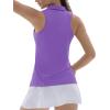 imageTACVASEN Womens Golf Shirts Sleeveless Racerback Polo Shirt UPF 50 Zip Up Moisture Wicking Workout Tennis Athletic Tank TopsLtpurple
