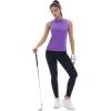 imageTACVASEN Womens Golf Shirts Sleeveless Racerback Polo Shirt UPF 50 Zip Up Moisture Wicking Workout Tennis Athletic Tank TopsLtpurple