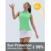 imageTACVASEN Womens Golf Shirts Sleeveless Racerback Polo Shirt UPF 50 Zip Up Moisture Wicking Workout Tennis Athletic Tank TopsMintgreen