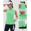 imageTACVASEN Womens Golf Shirts Sleeveless Racerback Polo Shirt UPF 50 Zip Up Moisture Wicking Workout Tennis Athletic Tank TopsMintgreen