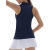 imageTACVASEN Womens Golf Shirts Sleeveless Racerback Polo Shirt UPF 50 Zip Up Moisture Wicking Workout Tennis Athletic Tank TopsNavy