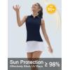imageTACVASEN Womens Golf Shirts Sleeveless Racerback Polo Shirt UPF 50 Zip Up Moisture Wicking Workout Tennis Athletic Tank TopsNavy