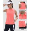 imageTACVASEN Womens Golf Shirts Sleeveless Racerback Polo Shirt UPF 50 Zip Up Moisture Wicking Workout Tennis Athletic Tank TopsPink