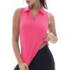 imageTACVASEN Womens Golf Shirts Sleeveless Racerback Polo Shirt UPF 50 Zip Up Moisture Wicking Workout Tennis Athletic Tank TopsRosered