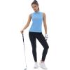 imageTACVASEN Womens Golf Shirts Sleeveless Racerback Polo Shirt UPF 50 Zip Up Moisture Wicking Workout Tennis Athletic Tank TopsWaterfblue