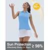 imageTACVASEN Womens Golf Shirts Sleeveless Racerback Polo Shirt UPF 50 Zip Up Moisture Wicking Workout Tennis Athletic Tank TopsWaterfblue