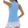 imageTACVASEN Womens Golf Shirts Sleeveless Racerback Polo Shirt UPF 50 Zip Up Moisture Wicking Workout Tennis Athletic Tank TopsWaterfblue