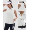imageTACVASEN Womens Golf Shirts Sleeveless Racerback Polo Shirt UPF 50 Zip Up Moisture Wicking Workout Tennis Athletic Tank TopsWhite