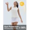 imageTACVASEN Womens Golf Shirts Sleeveless Racerback Polo Shirt UPF 50 Zip Up Moisture Wicking Workout Tennis Athletic Tank TopsWhite