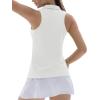 imageTACVASEN Womens Golf Shirts Sleeveless Racerback Polo Shirt UPF 50 Zip Up Moisture Wicking Workout Tennis Athletic Tank TopsWhite