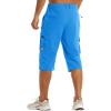imageTACVASEN Mens Capri Pants Cargo Long Shorts Quick Dry Lightweight 34 Pants Below Knee Summer Hiking WorkAzure