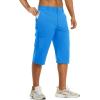 imageTACVASEN Mens Capri Pants Cargo Long Shorts Quick Dry Lightweight 34 Pants Below Knee Summer Hiking WorkAzure