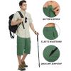imageTACVASEN Mens Capri Pants Cargo Long Shorts Quick Dry Lightweight 34 Pants Below Knee Summer Hiking WorkBean Green