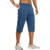 imageTACVASEN Mens Capri Pants Cargo Long Shorts Quick Dry Lightweight 34 Pants Below Knee Summer Hiking WorkBlue Gray