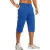 imageTACVASEN Mens Capri Pants Cargo Long Shorts Quick Dry Lightweight 34 Pants Below Knee Summer Hiking WorkColor Blue