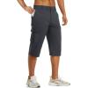 imageTACVASEN Mens Capri Pants Cargo Long Shorts Quick Dry Lightweight 34 Pants Below Knee Summer Hiking WorkDark Grey