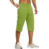 imageTACVASEN Mens Capri Pants Cargo Long Shorts Quick Dry Lightweight 34 Pants Below Knee Summer Hiking WorkG Green