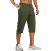 imageTACVASEN Mens Capri Pants Cargo Long Shorts Quick Dry Lightweight 34 Pants Below Knee Summer Hiking WorkGreen