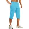 imageTACVASEN Mens Capri Pants Cargo Long Shorts Quick Dry Lightweight 34 Pants Below Knee Summer Hiking WorkIce Blue