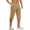 imageTACVASEN Mens Capri Pants Cargo Long Shorts Quick Dry Lightweight 34 Pants Below Knee Summer Hiking WorkKhaki