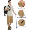 imageTACVASEN Mens Capri Pants Cargo Long Shorts Quick Dry Lightweight 34 Pants Below Knee Summer Hiking WorkKhaki