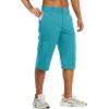 imageTACVASEN Mens Capri Pants Cargo Long Shorts Quick Dry Lightweight 34 Pants Below Knee Summer Hiking WorkLake Blue