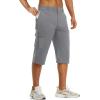imageTACVASEN Mens Capri Pants Cargo Long Shorts Quick Dry Lightweight 34 Pants Below Knee Summer Hiking WorkLight Grey