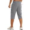 imageTACVASEN Mens Capri Pants Cargo Long Shorts Quick Dry Lightweight 34 Pants Below Knee Summer Hiking WorkLight Grey