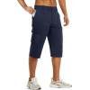 imageTACVASEN Mens Capri Pants Cargo Long Shorts Quick Dry Lightweight 34 Pants Below Knee Summer Hiking WorkNavy