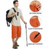 imageTACVASEN Mens Capri Pants Cargo Long Shorts Quick Dry Lightweight 34 Pants Below Knee Summer Hiking WorkOrange