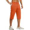 imageTACVASEN Mens Capri Pants Cargo Long Shorts Quick Dry Lightweight 34 Pants Below Knee Summer Hiking WorkOrange