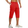 imageTACVASEN Mens Capri Pants Cargo Long Shorts Quick Dry Lightweight 34 Pants Below Knee Summer Hiking WorkTomato Red