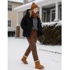 imageTACVASEN Womens Fleece Lined Sweatpants Winter Thermal Sherpa Pants with Pockets High Waisted Warm Cotton Lounge CasualBrown