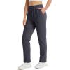 imageTACVASEN Womens Fleece Lined Sweatpants Winter Thermal Sherpa Pants with Pockets High Waisted Warm Cotton Lounge CasualDark Grey