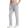 imageTACVASEN Womens Fleece Lined Sweatpants Winter Thermal Sherpa Pants with Pockets High Waisted Warm Cotton Lounge CasualLight Grey