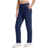 imageTACVASEN Womens Fleece Lined Sweatpants Winter Thermal Sherpa Pants with Pockets High Waisted Warm Cotton Lounge CasualNavy