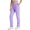 imageTACVASEN Womens Fleece Lined Sweatpants Winter Thermal Sherpa Pants with Pockets High Waisted Warm Cotton Lounge CasualTaropurple