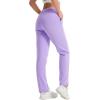 imageTACVASEN Womens Fleece Lined Sweatpants Winter Thermal Sherpa Pants with Pockets High Waisted Warm Cotton Lounge CasualTaropurple