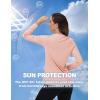 imageTACVASEN Womens Long Sleeve V Neck Workout Tops UPF 50 Sun Protection Quick Dry Lightweight Hiking Running TShirtsApricot